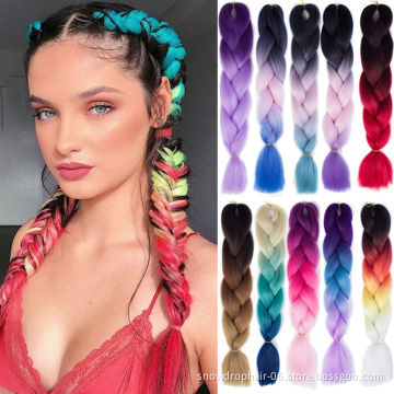 Ghana Manufacturer Stand Wholesale Wavy Private Label Ombre Braiding Hair Synthetic  Package Jumbo Braid Hair